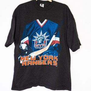 **SOLD** Vintage NY Rangers NHL Starter XL Extra Large Graphic Black Tshirt